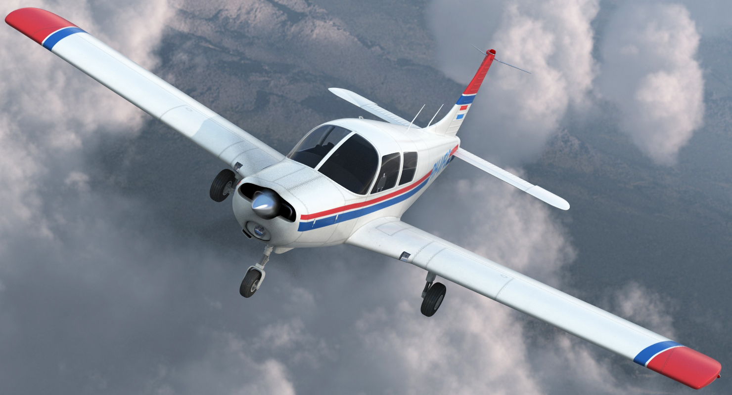 Piper PA 28 Cherokee Rigged 3D