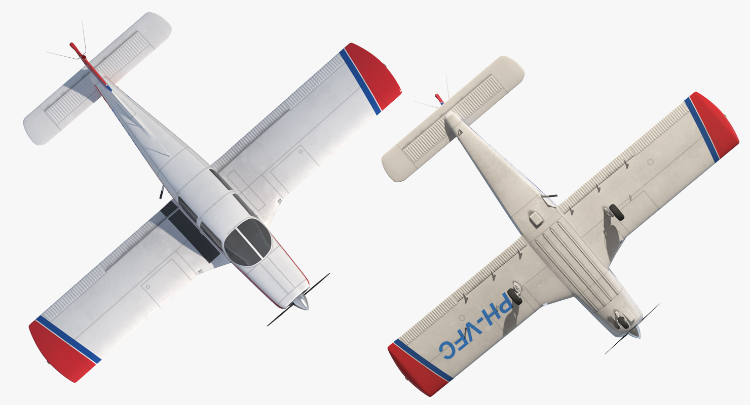 Piper PA 28 Cherokee Rigged 3D