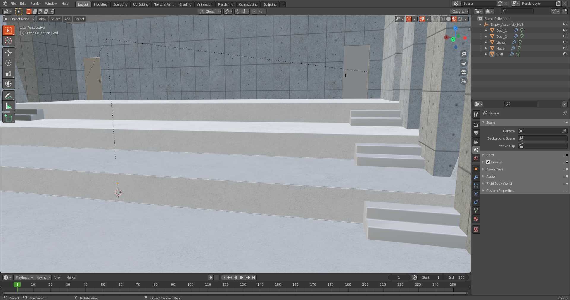 Empty Assembly Hall 3D model