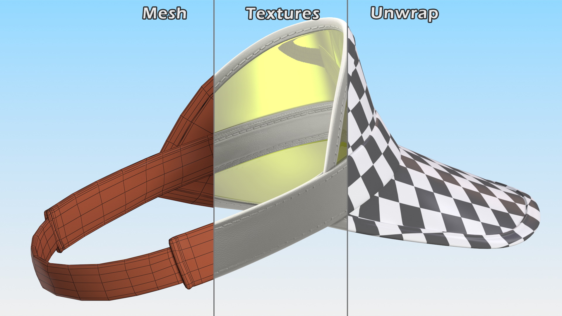 3D Clear Colored Plastic Sun Visor