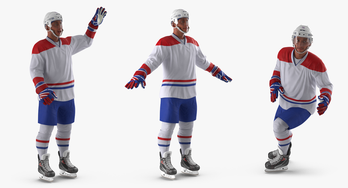 3D model Hockey Player Generic 3 Rigged