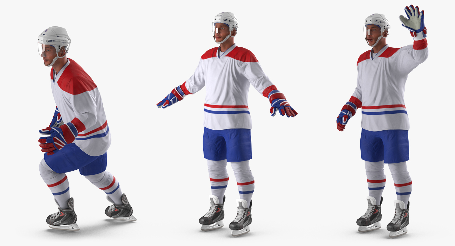 3D model Hockey Player Generic 3 Rigged