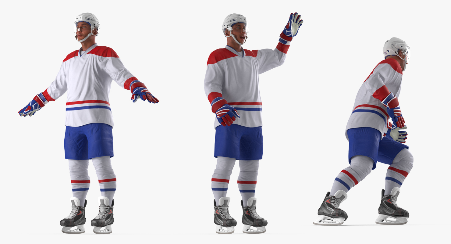 3D model Hockey Player Generic 3 Rigged