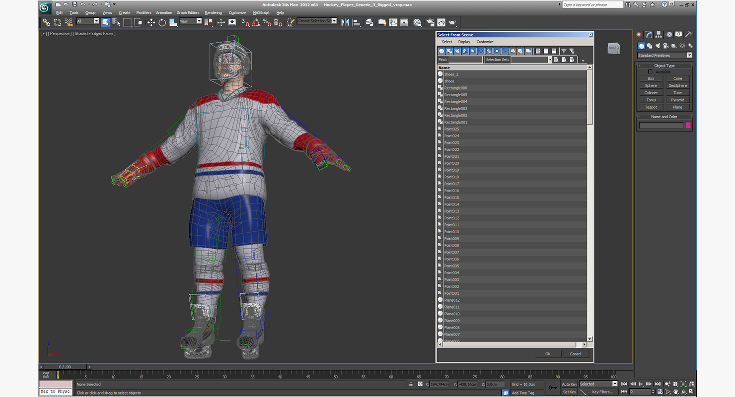 3D model Hockey Player Generic 3 Rigged