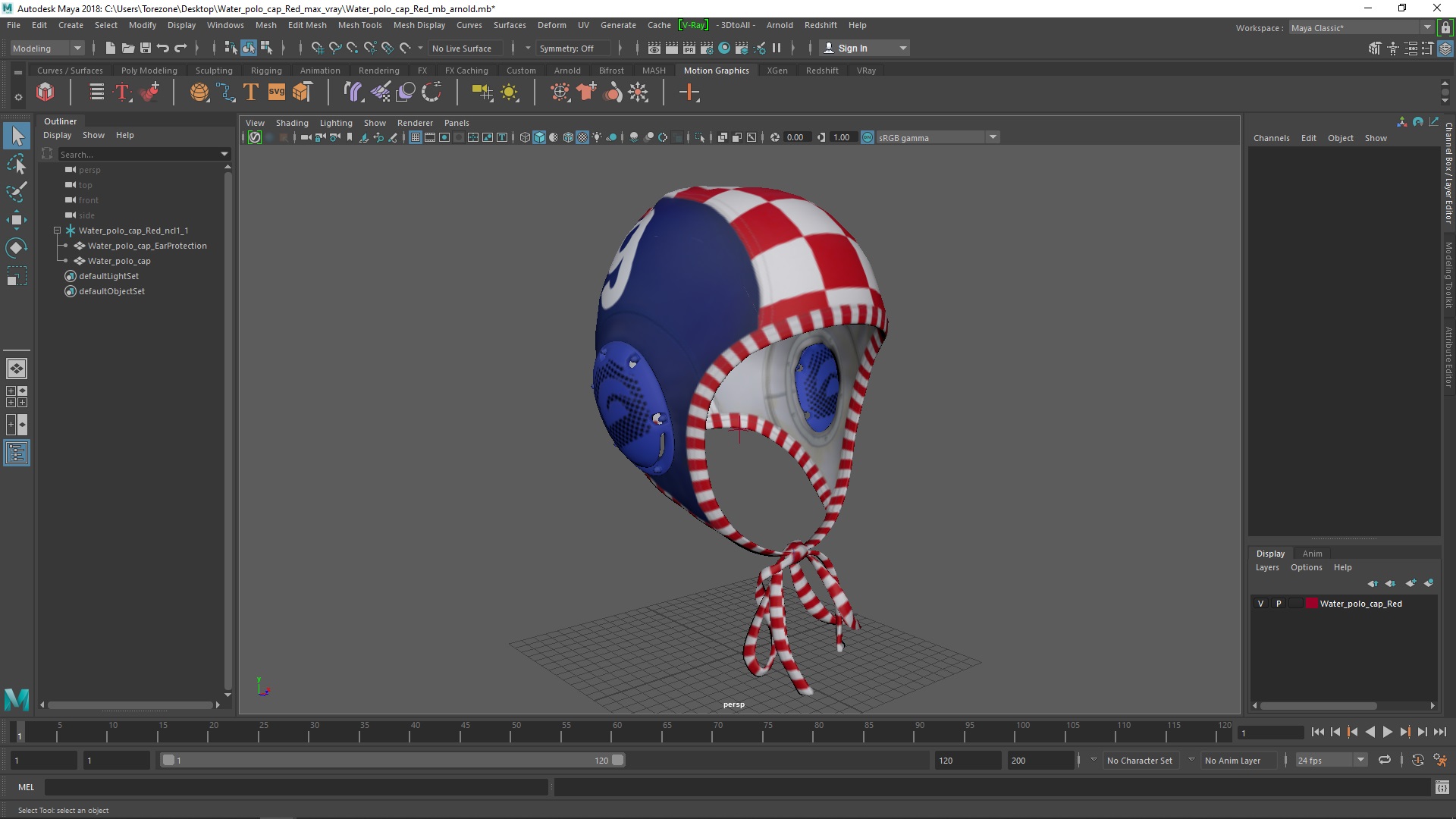 3D Water polo cap Red model