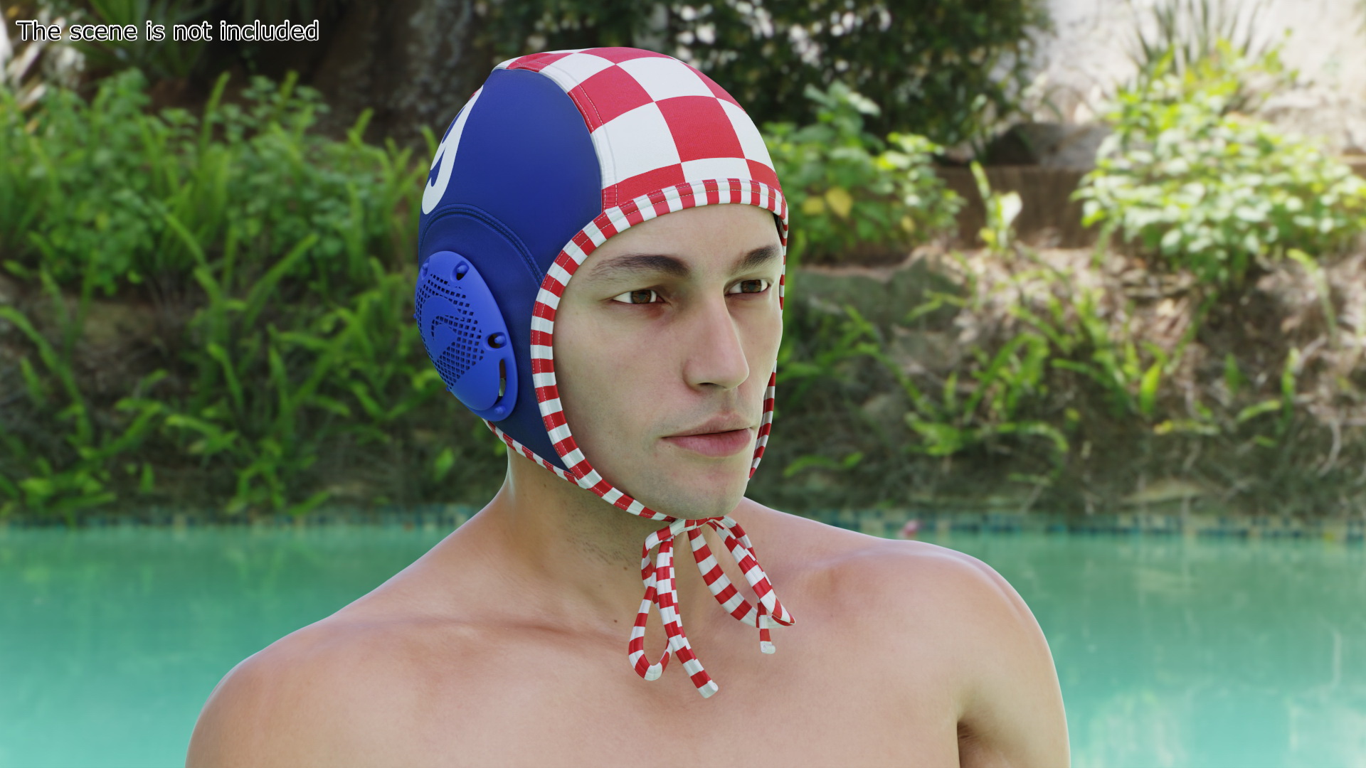 3D Water polo cap Red model