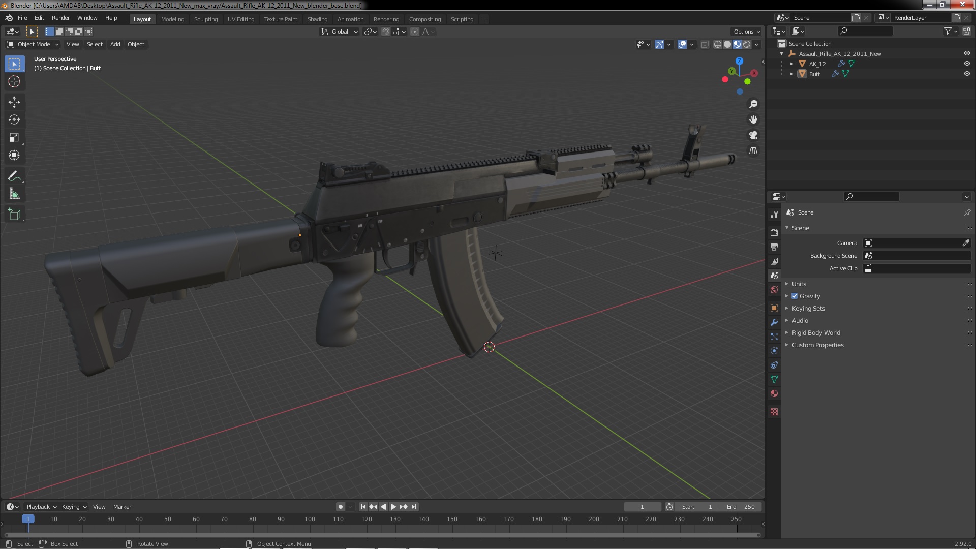 3D Assault Rifle AK-12 2011 New model