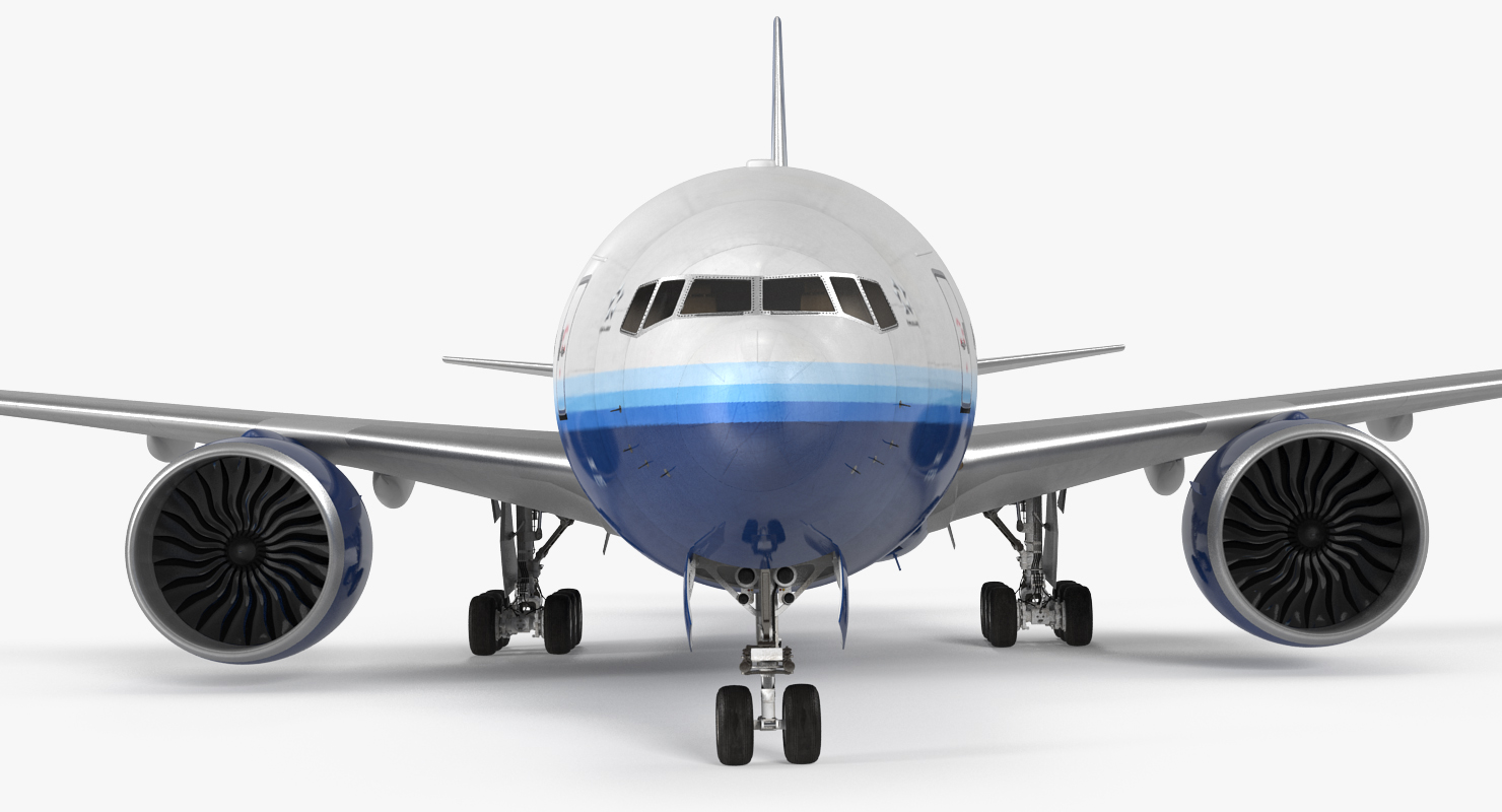 Boeing 777 200 United Airlines Rigged 3D