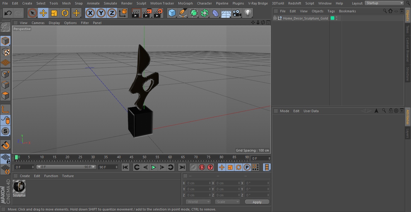 3D model Home Decor Sculpture Gold