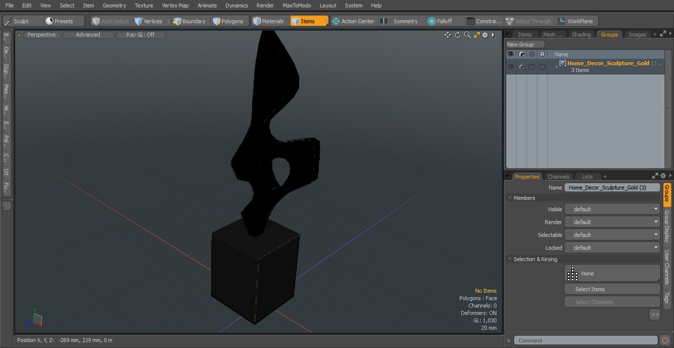 3D model Home Decor Sculpture Gold