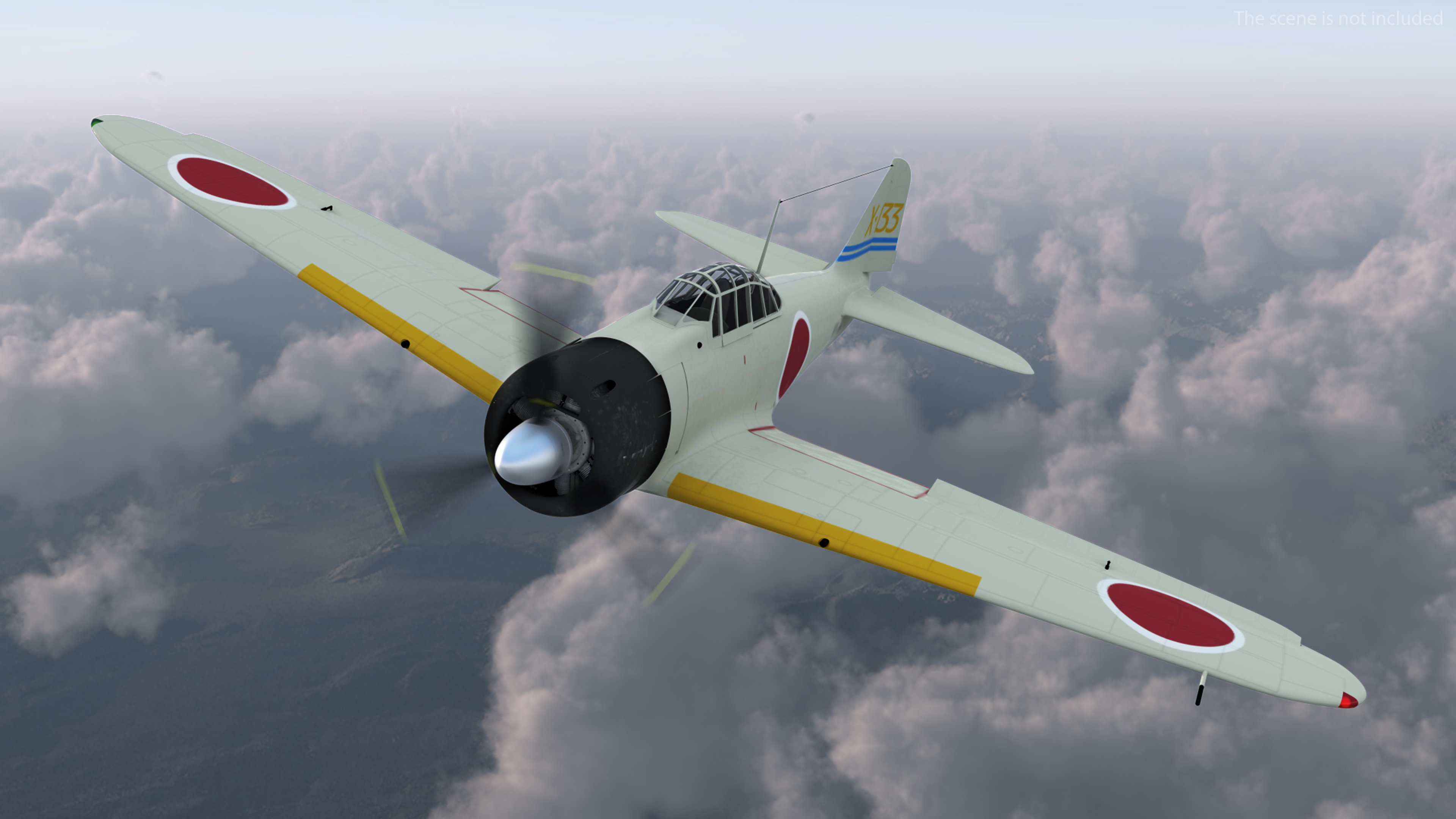 3D Mitsubishi A6M Zero Zeke Rigged