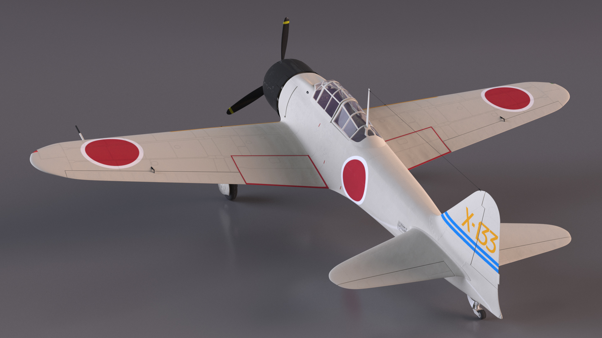3D Mitsubishi A6M Zero Zeke Rigged