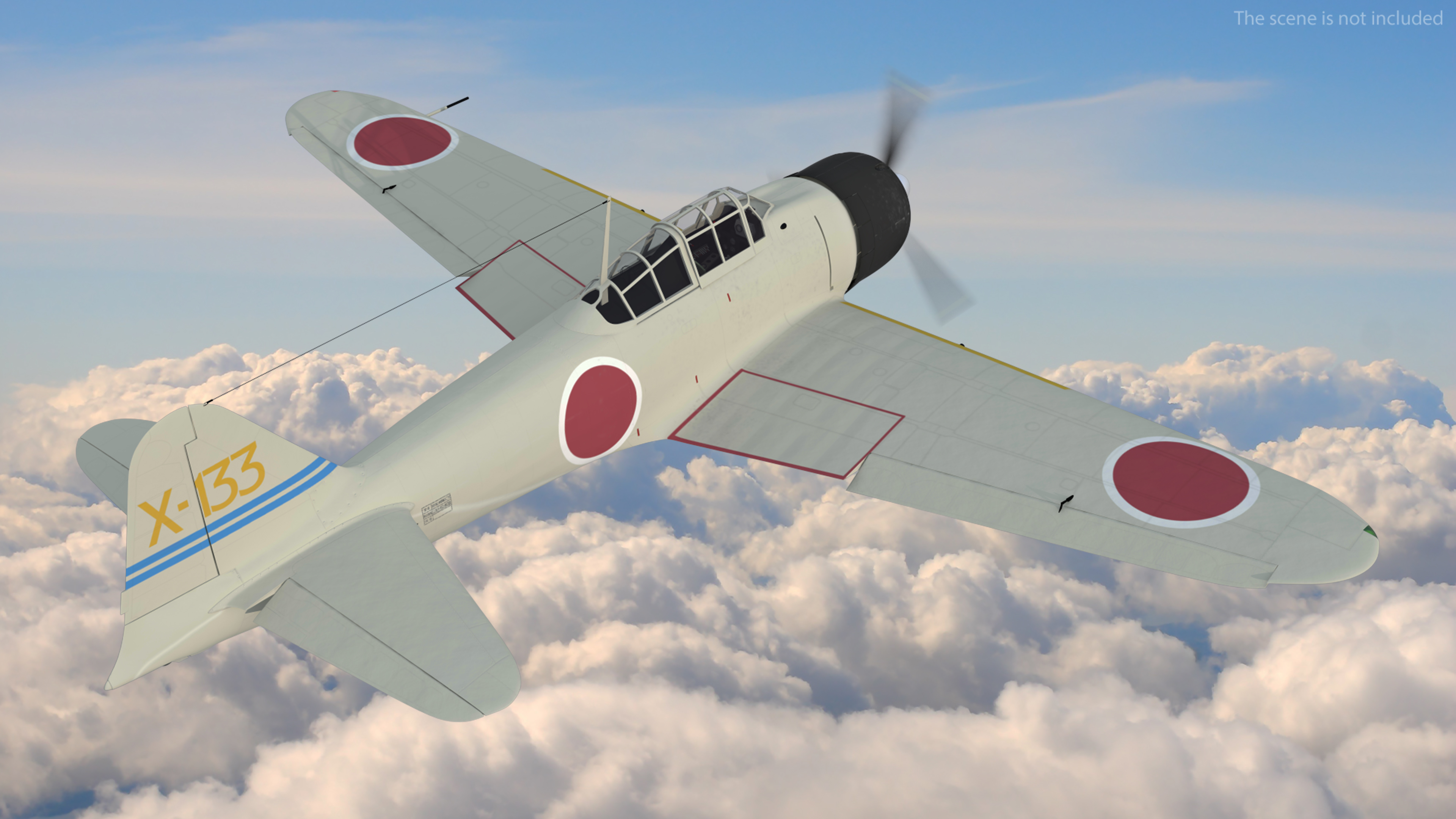 3D Mitsubishi A6M Zero Zeke Rigged