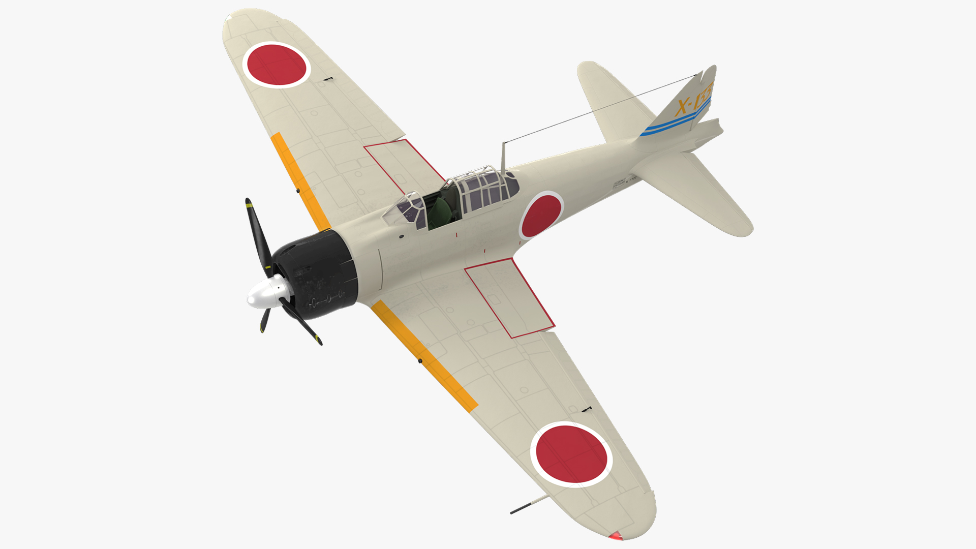 3D Mitsubishi A6M Zero Zeke Rigged