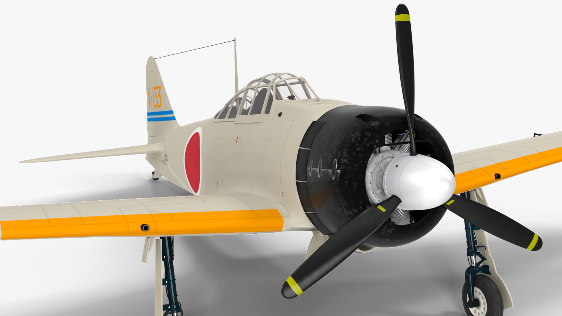3D Mitsubishi A6M Zero Zeke Rigged