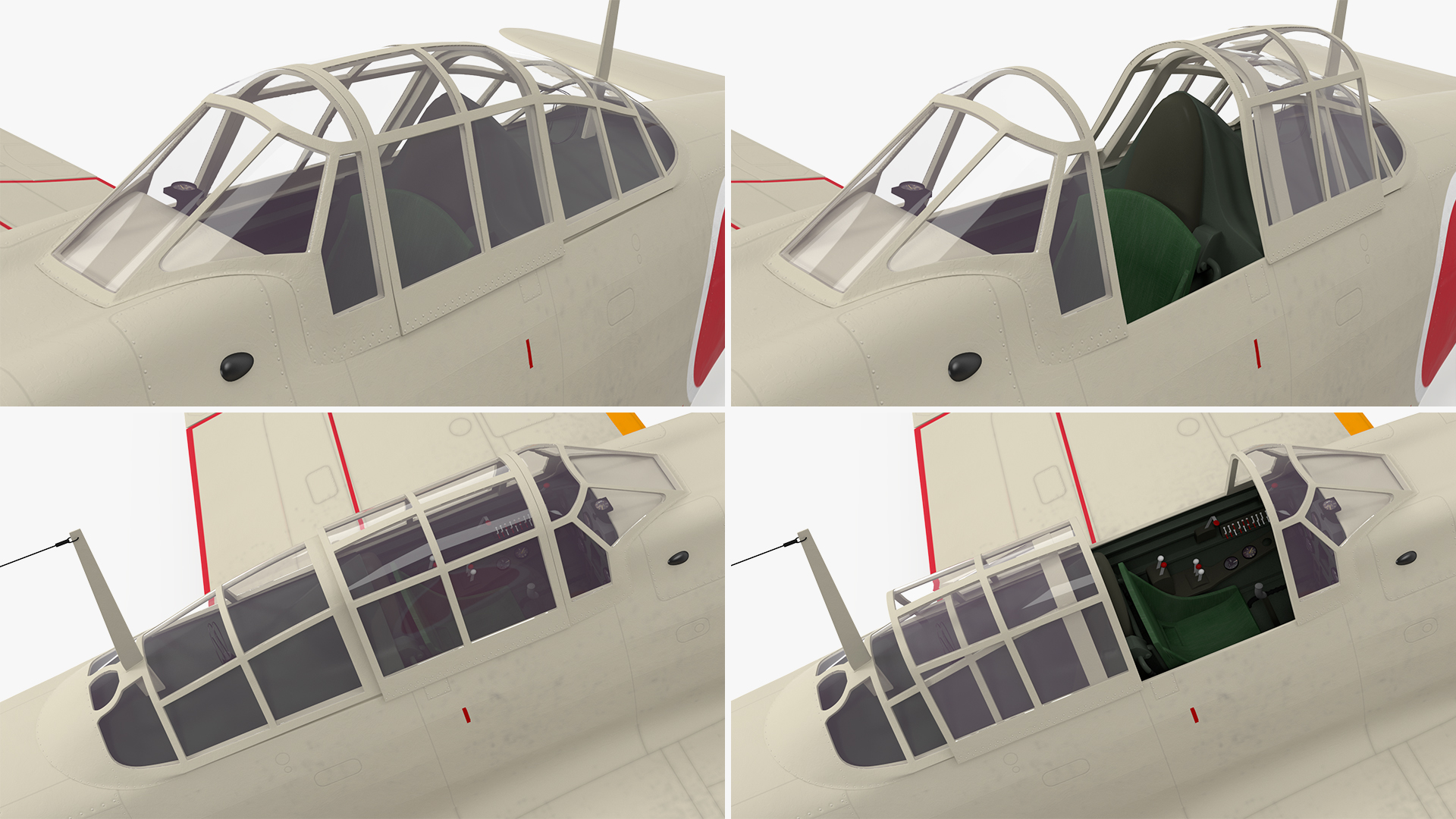 3D Mitsubishi A6M Zero Zeke Rigged