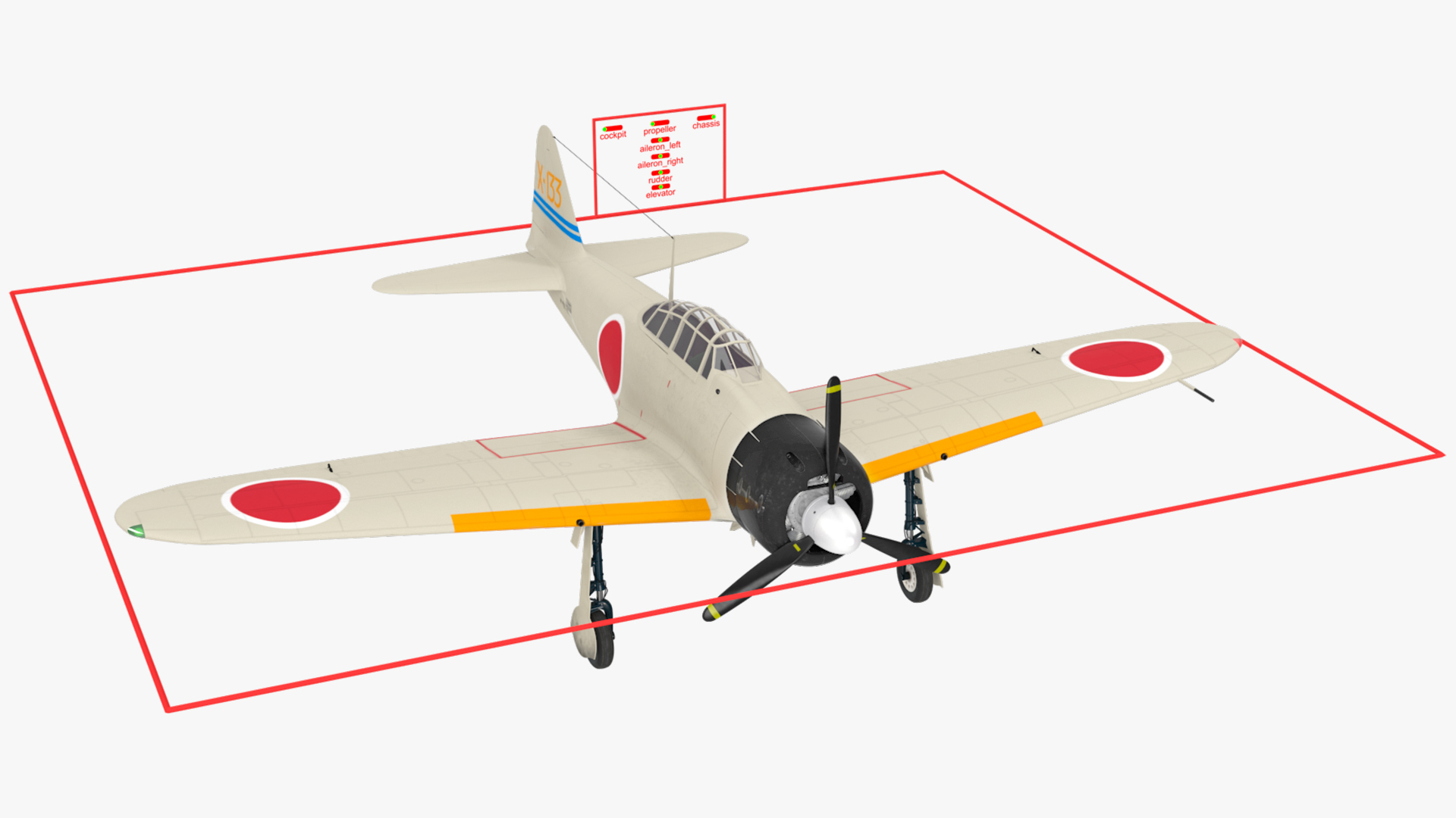 3D Mitsubishi A6M Zero Zeke Rigged