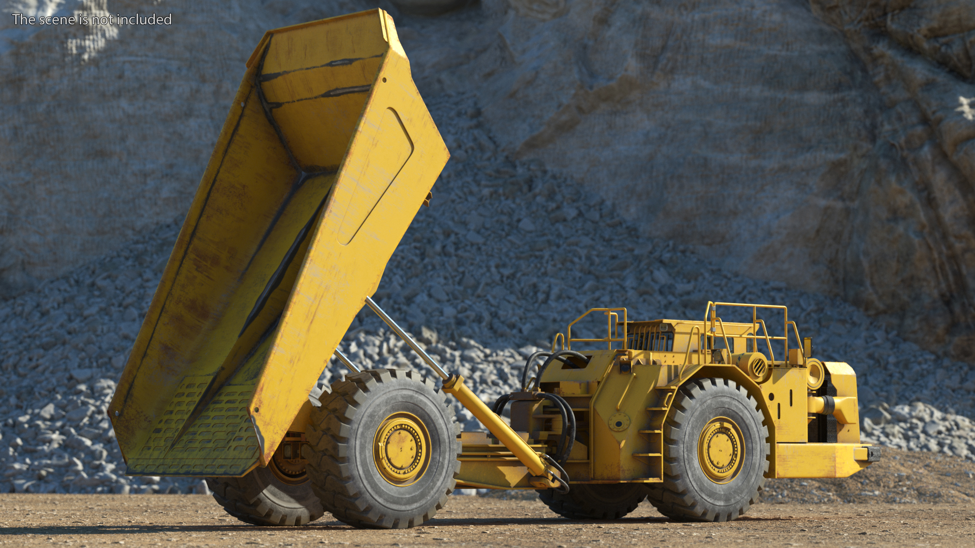 Underground Mining Truck Dirty Rigged 3D