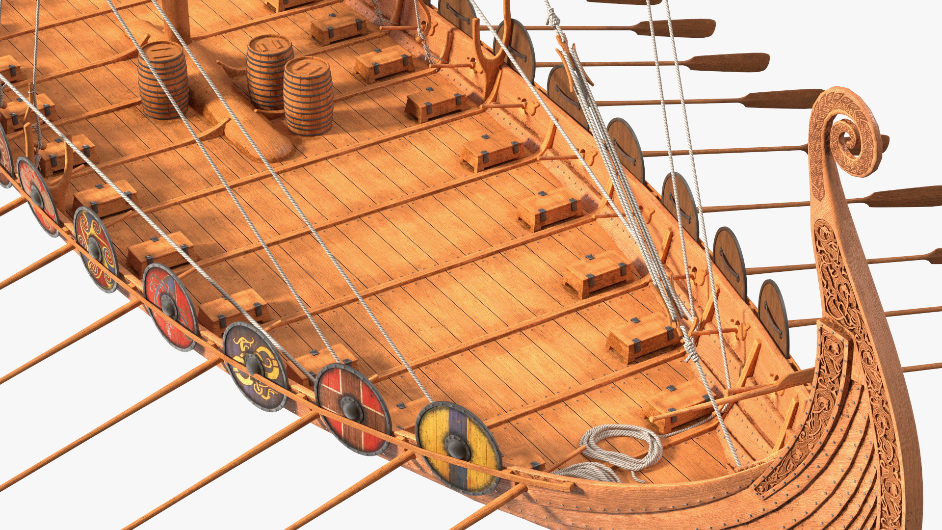 3D Viking Drakkar Sail Red model