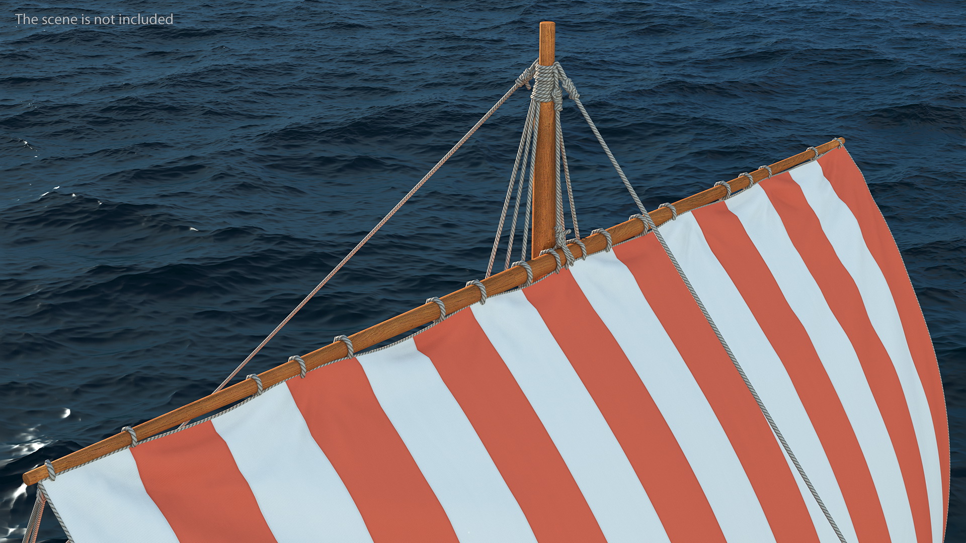 3D Viking Drakkar Sail Red model