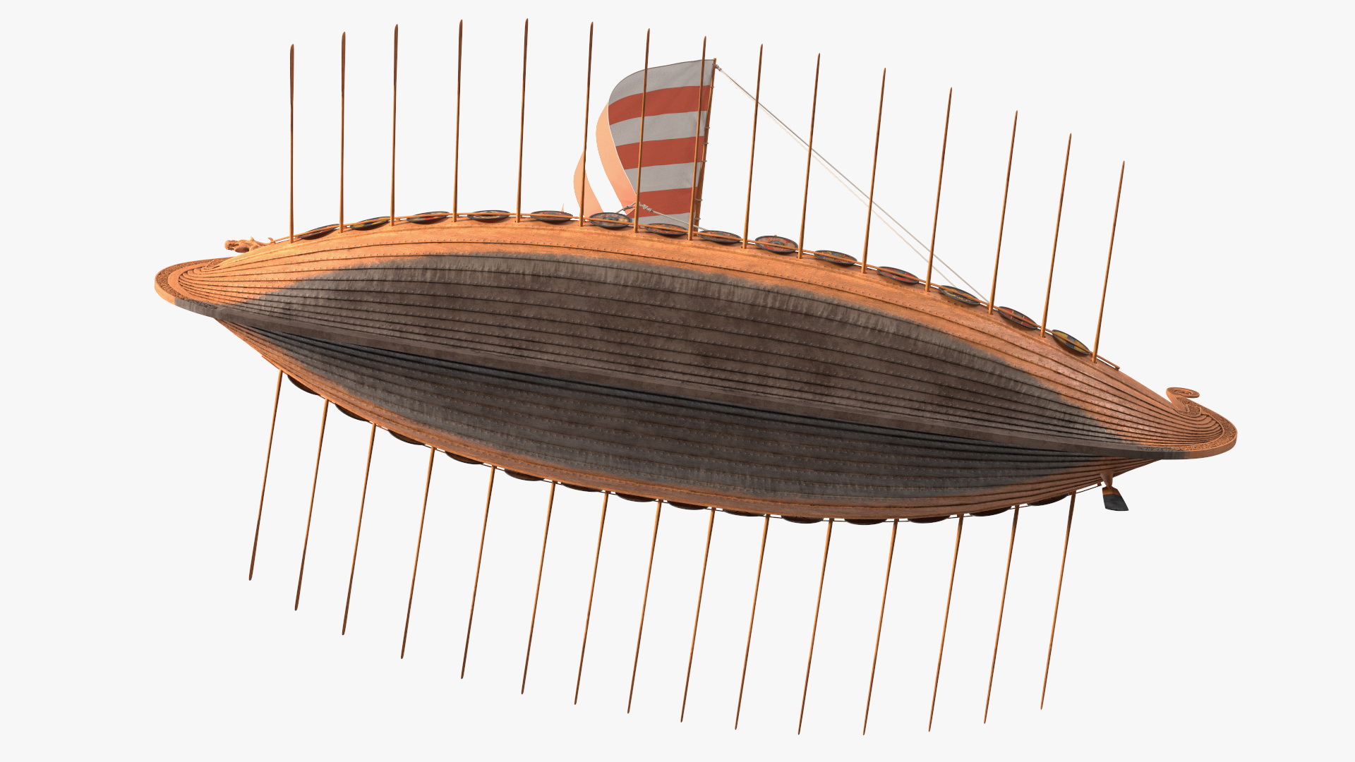 3D Viking Drakkar Sail Red model
