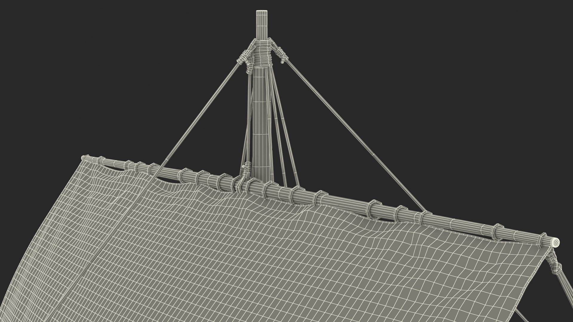 3D Viking Drakkar Sail Red model