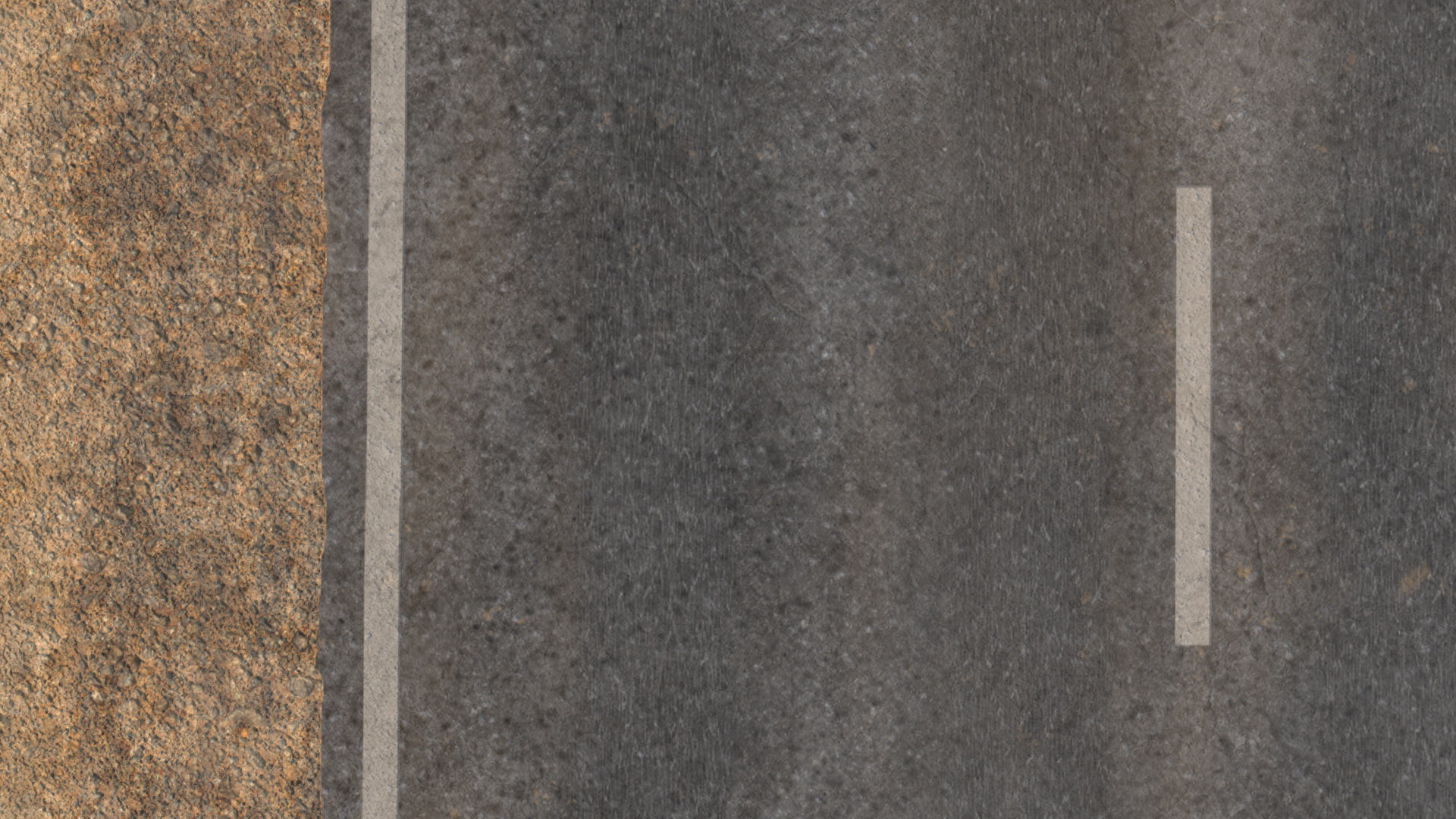 Two Lane Road Section with Gravel Sides - view 5