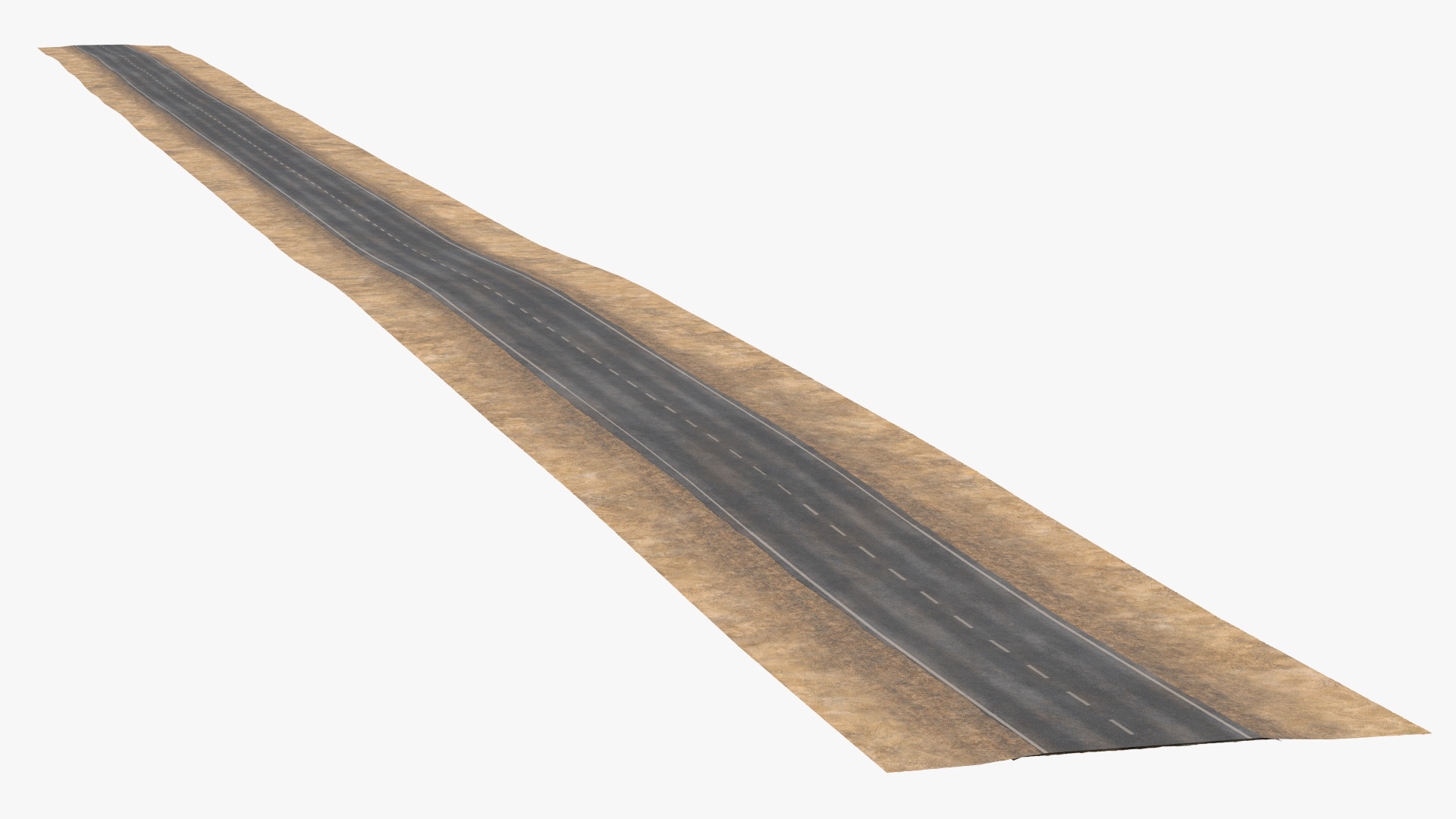 Two Lane Road Section with Gravel Sides - view 4