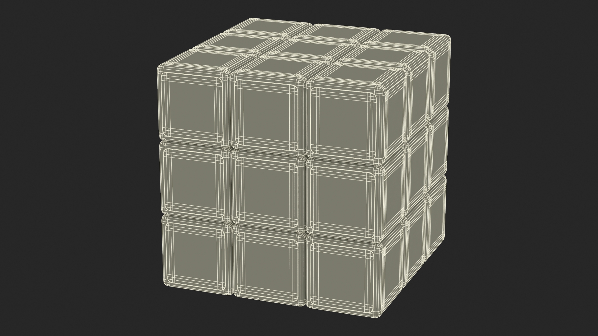 3D Rubiks Cube Puzzle model