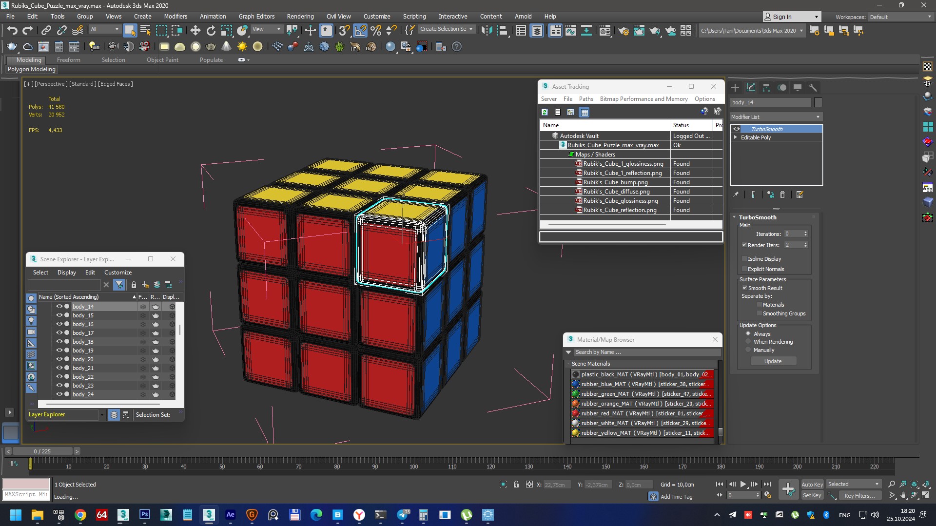 3D Rubiks Cube Puzzle model