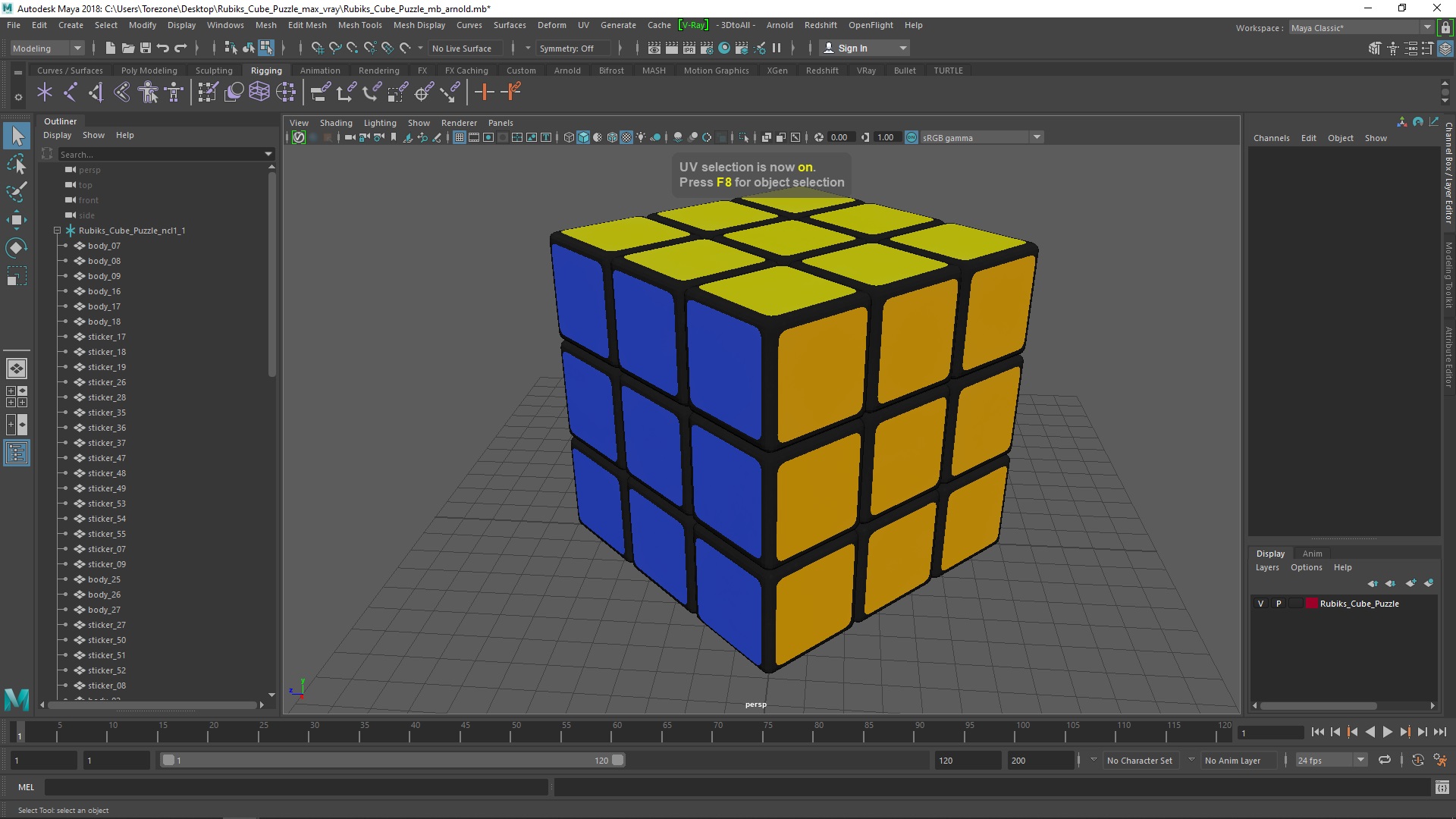 3D Rubiks Cube Puzzle model