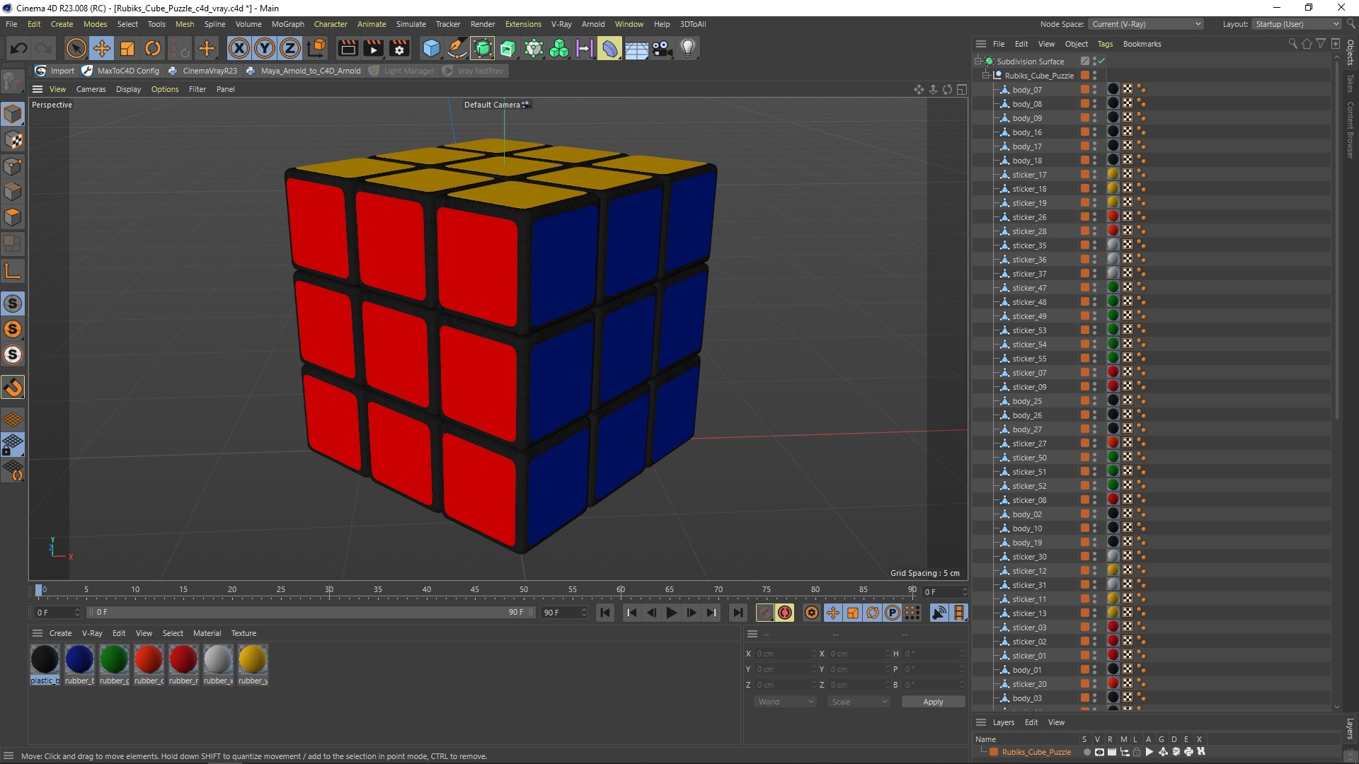 3D Rubiks Cube Puzzle model
