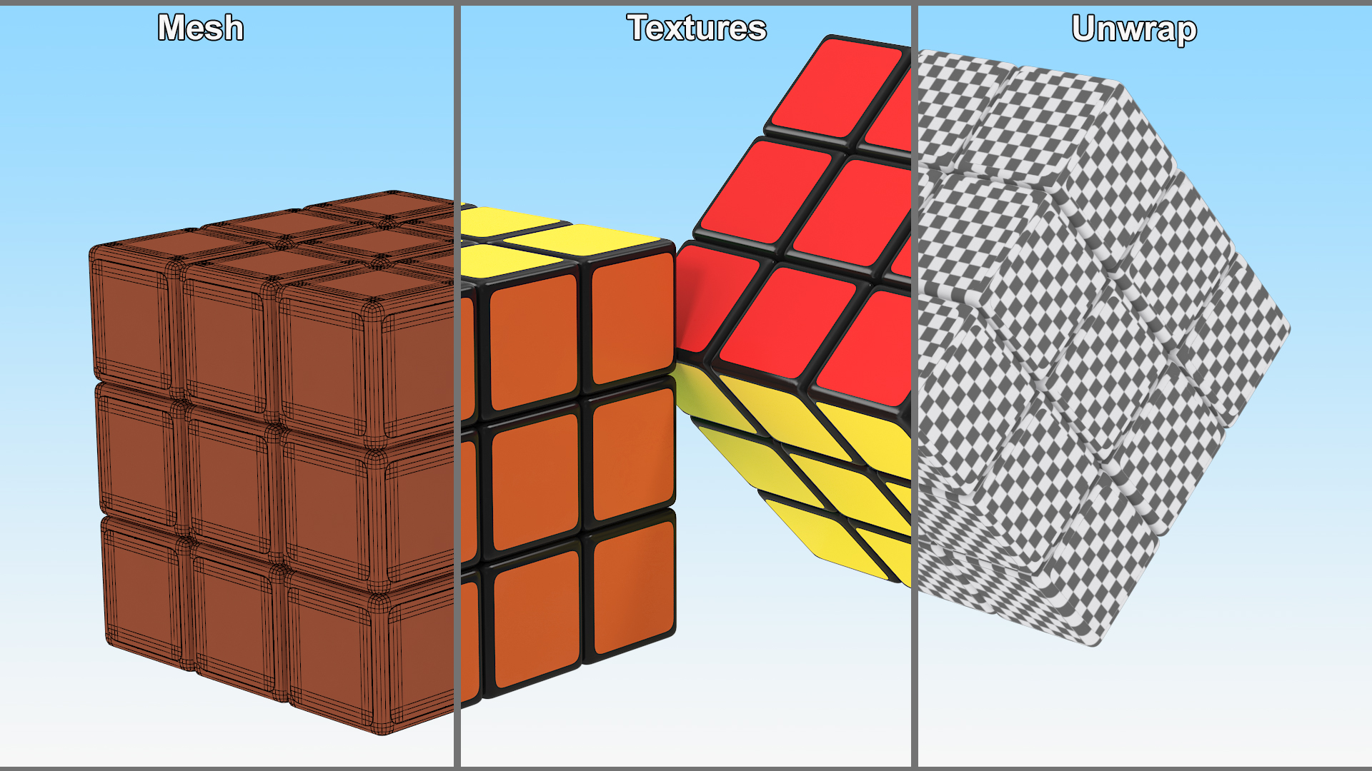 3D Rubiks Cube Puzzle model