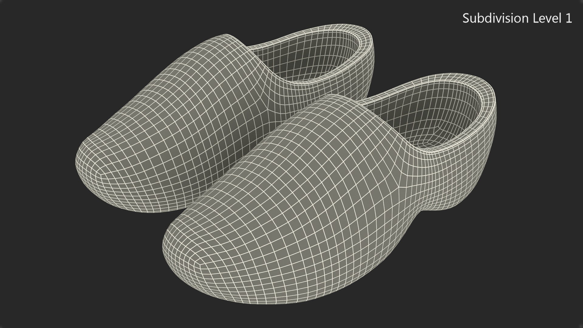 3D model Vintage Wooden Shoes