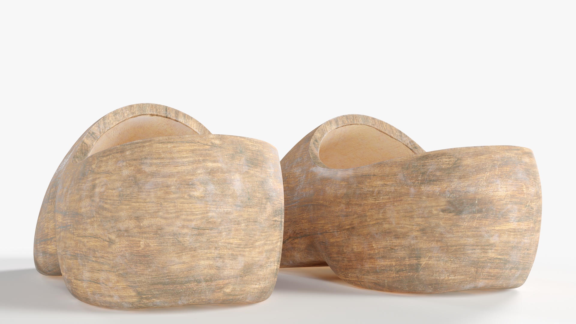 3D model Vintage Wooden Shoes
