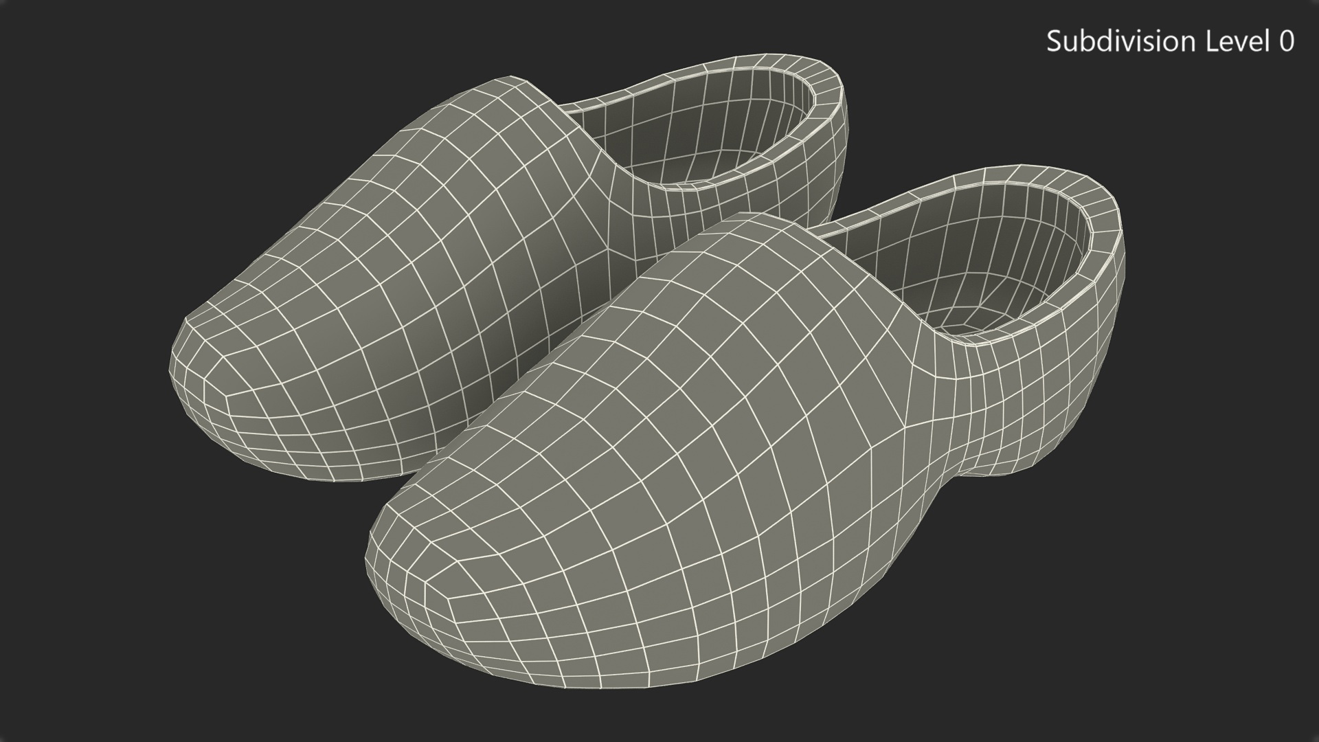 3D model Vintage Wooden Shoes