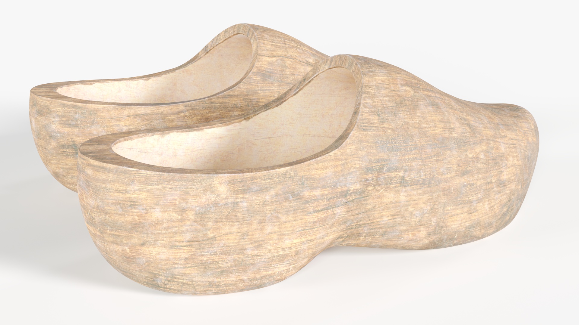 3D model Vintage Wooden Shoes