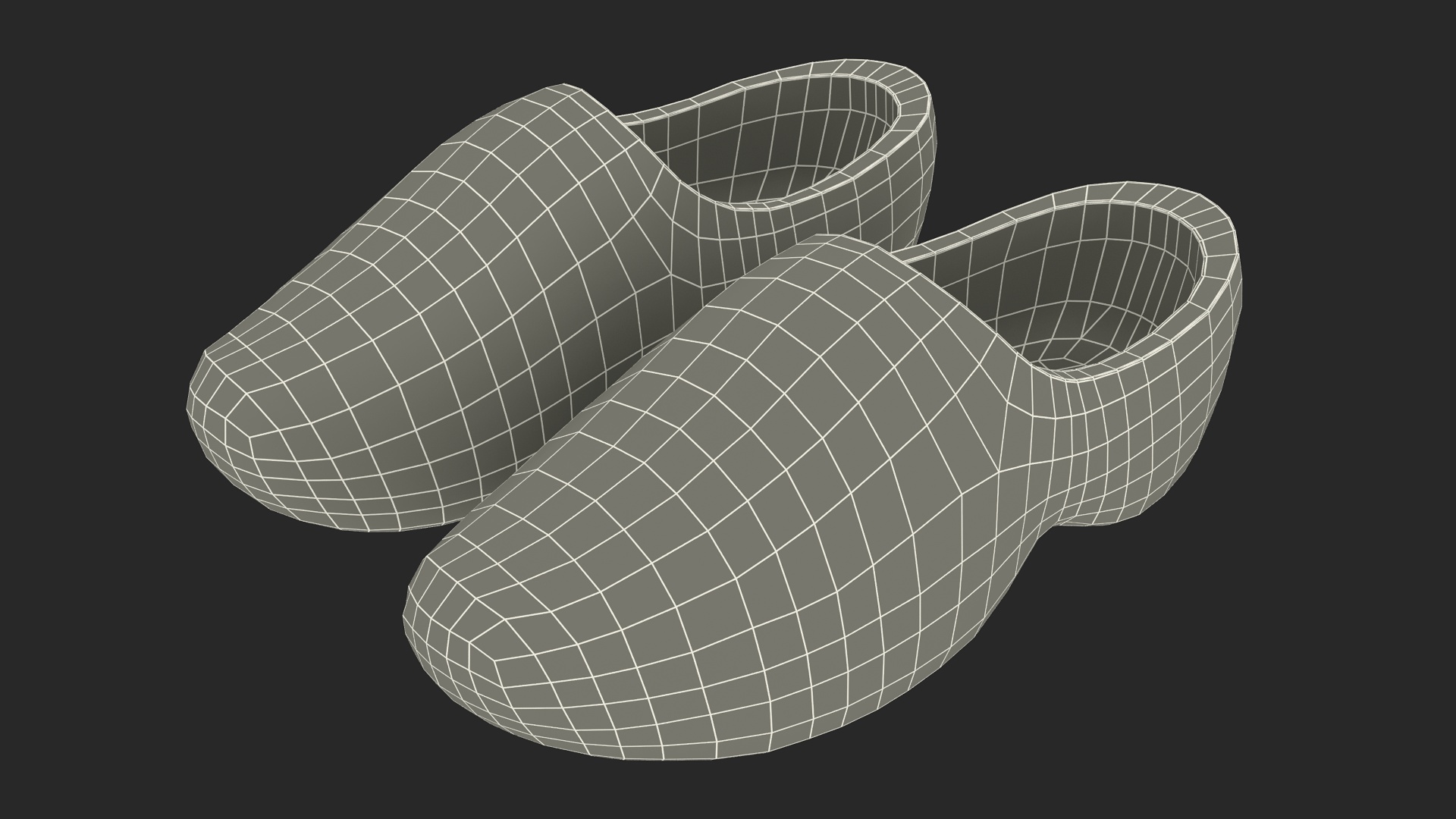 3D model Vintage Wooden Shoes