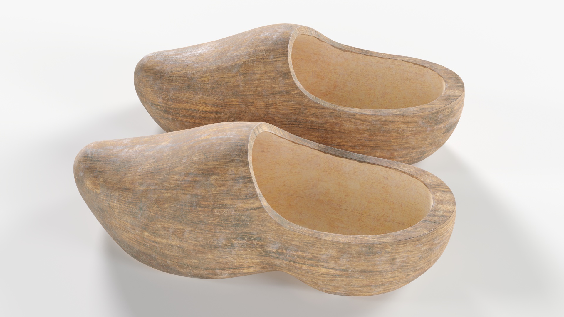 3D model Vintage Wooden Shoes