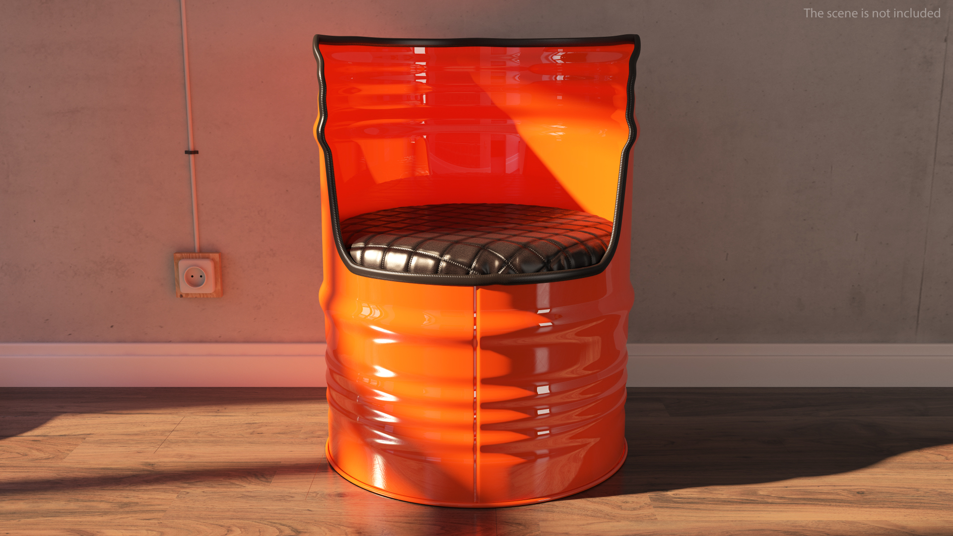 Steel Drum Barrel Upcycled Chair 3D