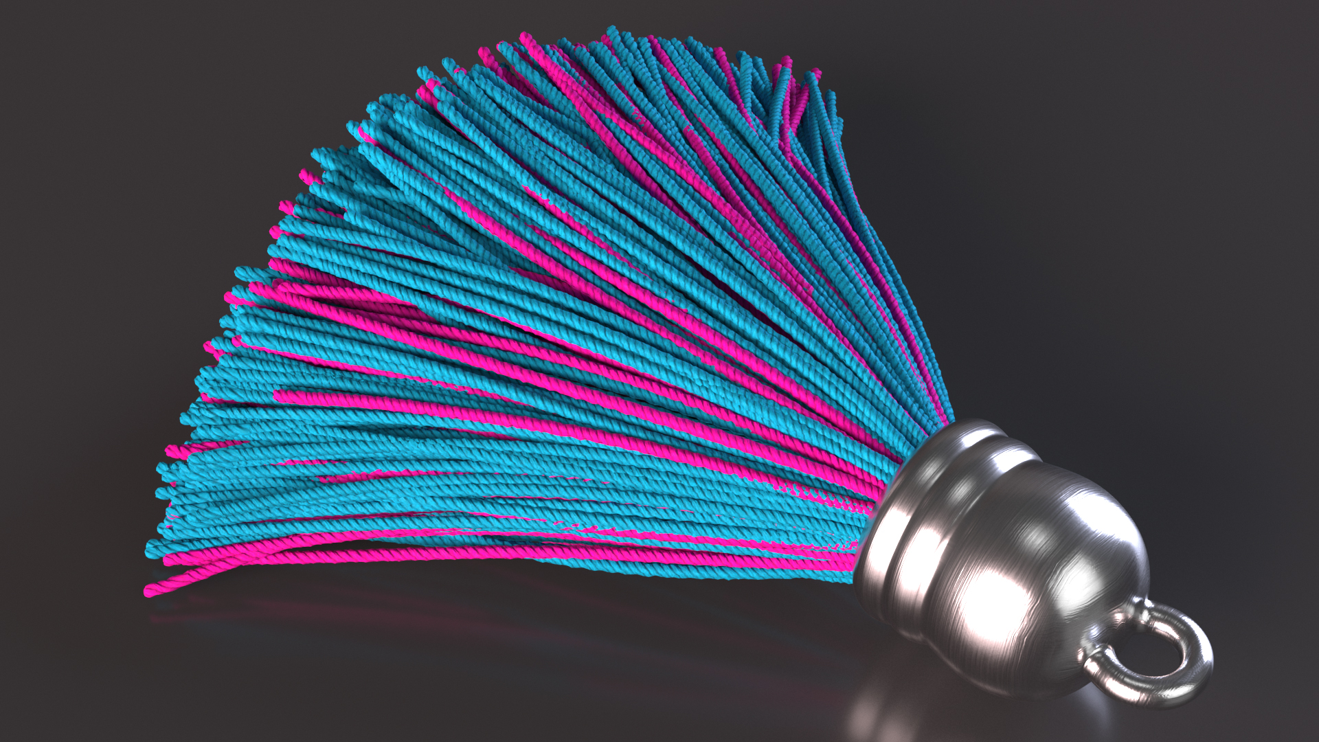 Metal Cap Woolen Multicolor Tassel 3D model