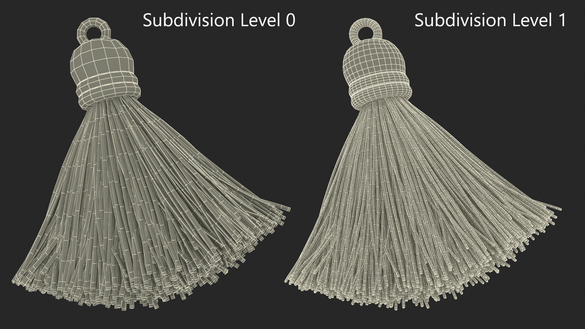 Metal Cap Woolen Multicolor Tassel 3D model