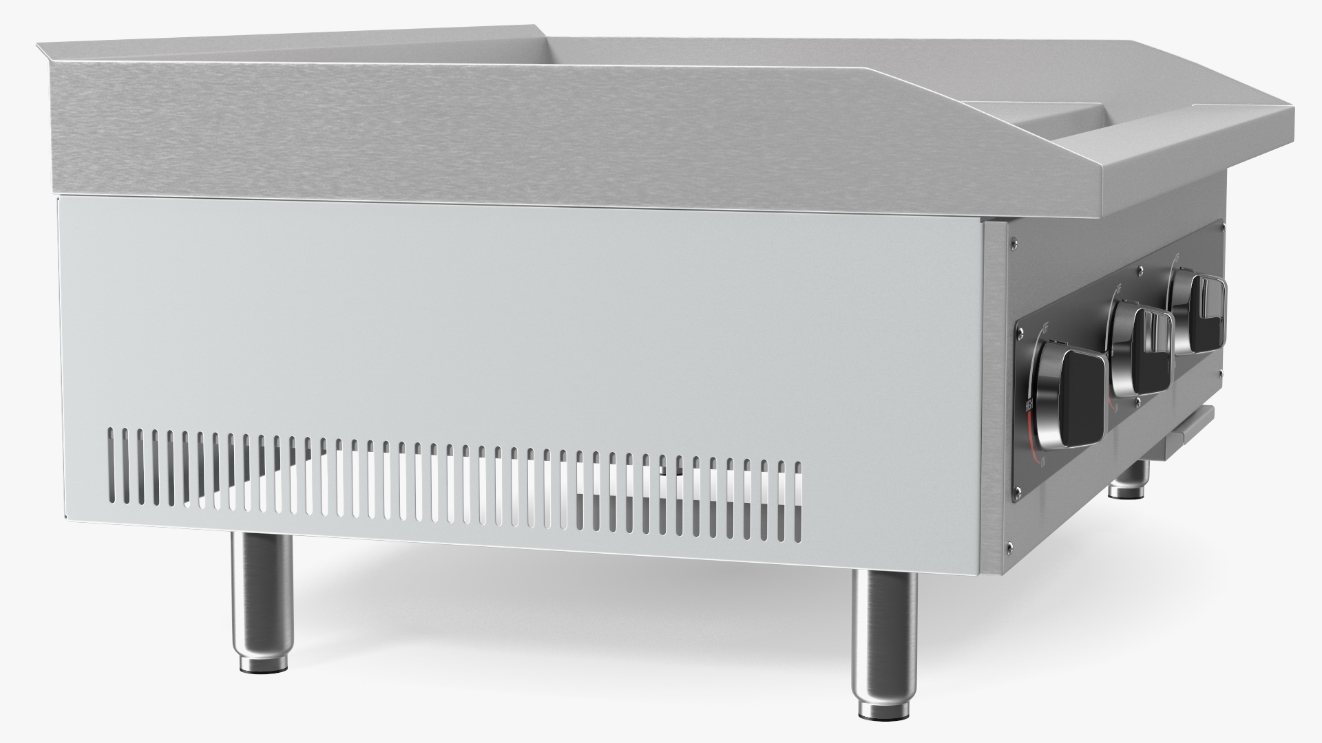 Medium Size Flat Top Gas Countertop Griddle with Meals 3D model