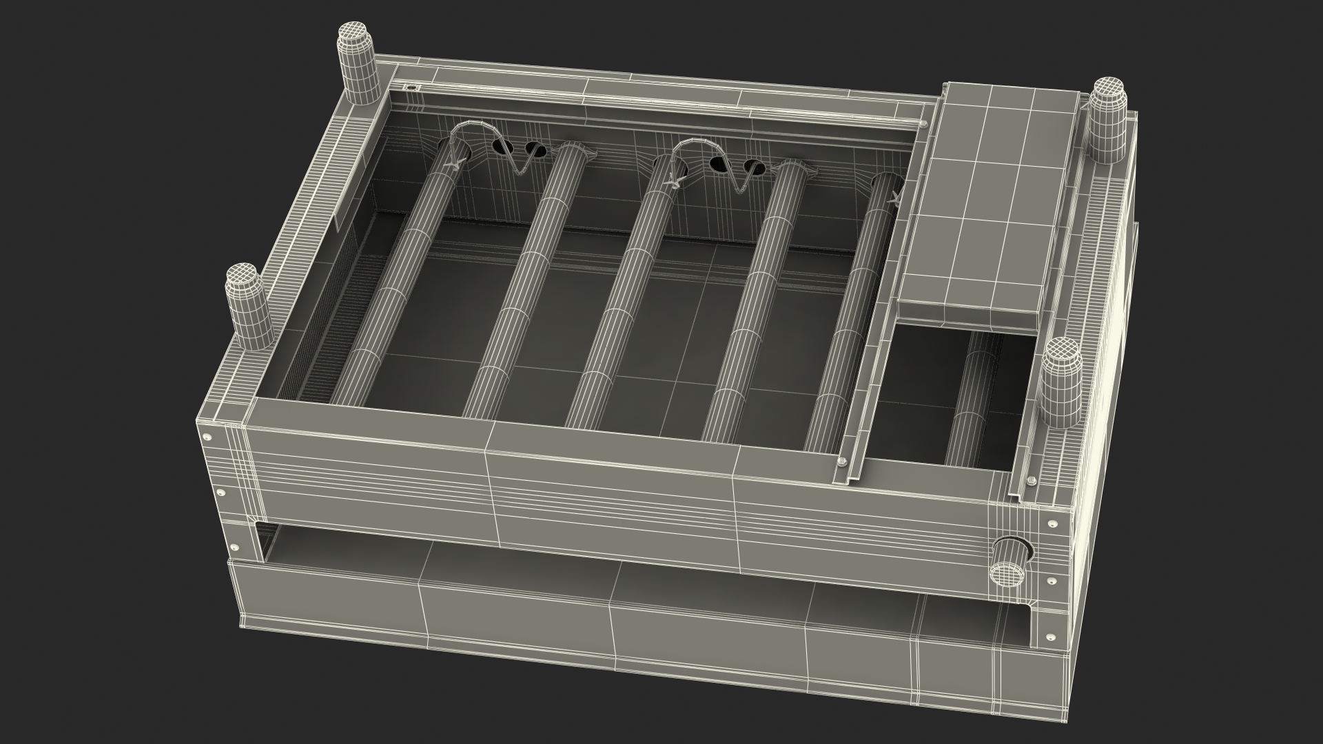 Medium Size Flat Top Gas Countertop Griddle with Meals 3D model