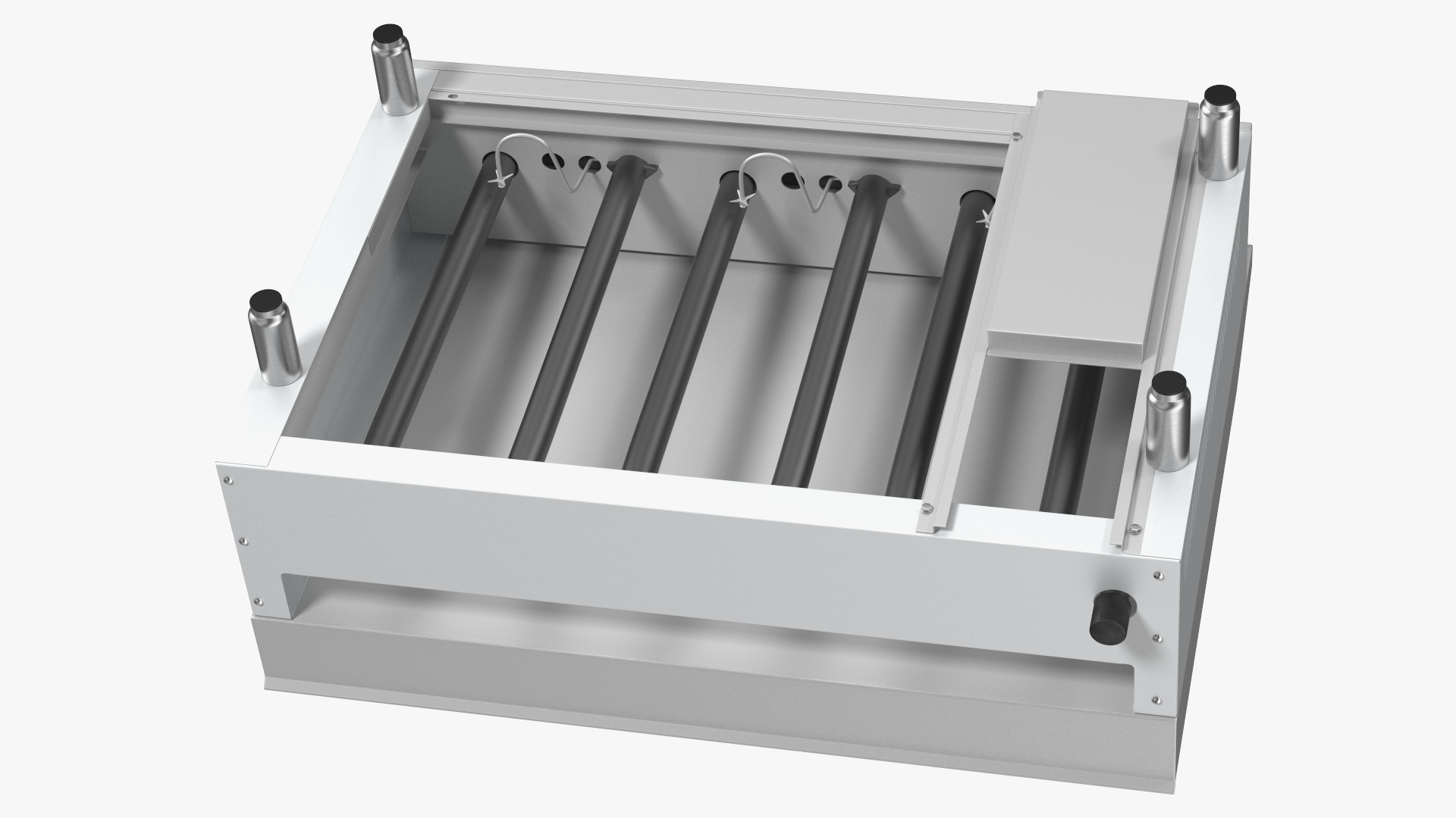 Medium Size Flat Top Gas Countertop Griddle with Meals 3D model
