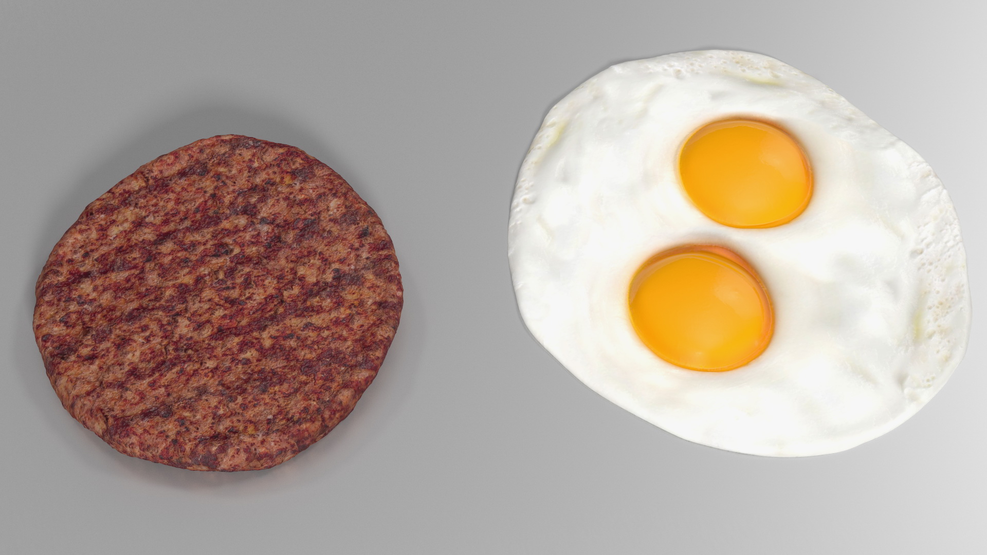 Medium Size Flat Top Gas Countertop Griddle with Meals 3D model