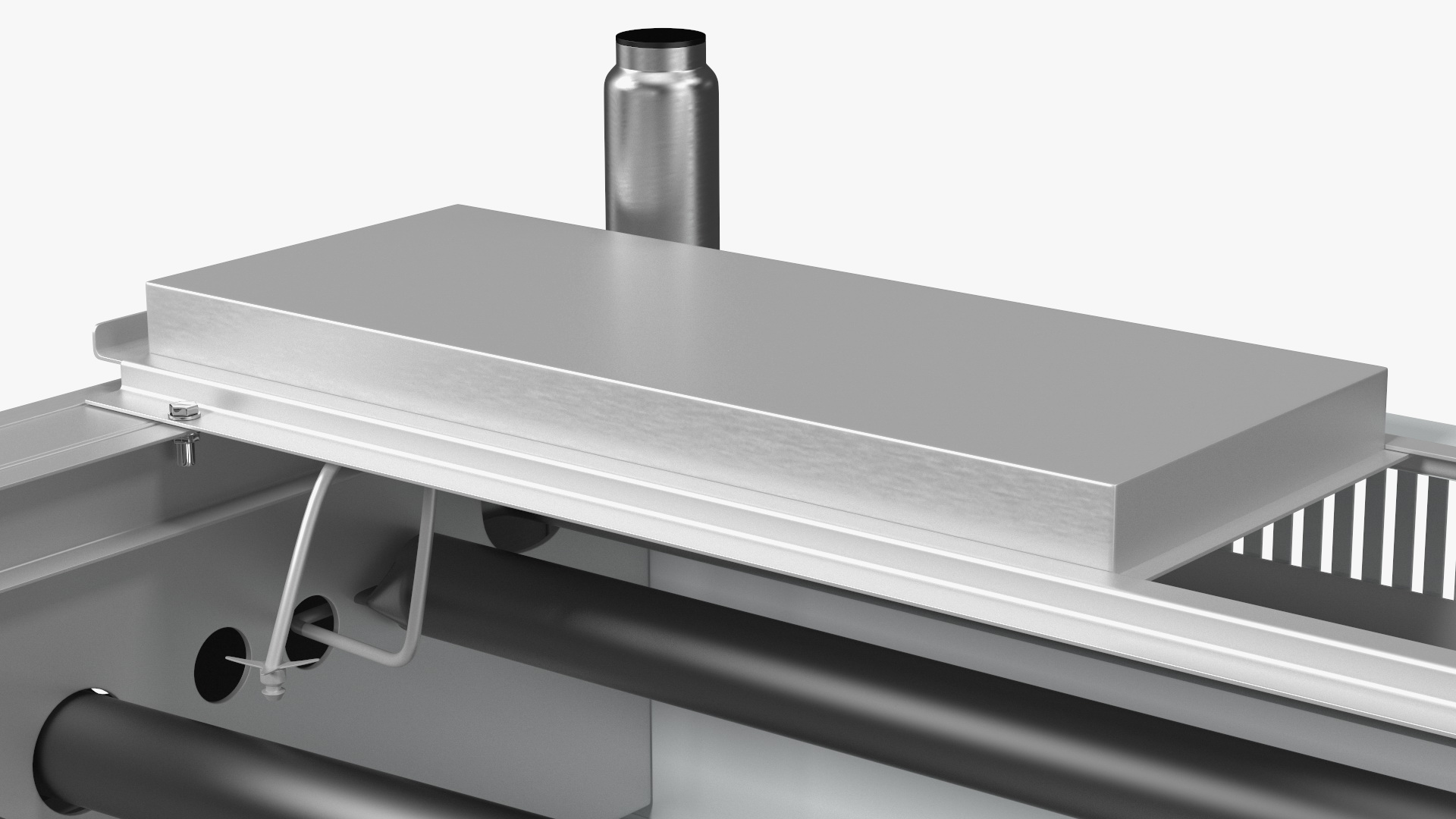 Medium Size Flat Top Gas Countertop Griddle with Meals 3D model
