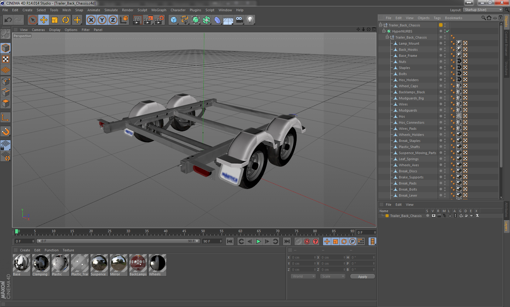3D model Trailer Back Chassis