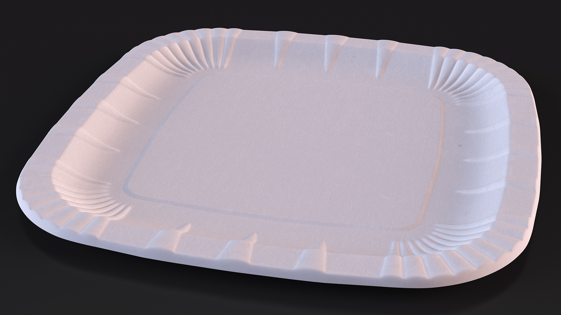 White Square Paper Plate 3D model