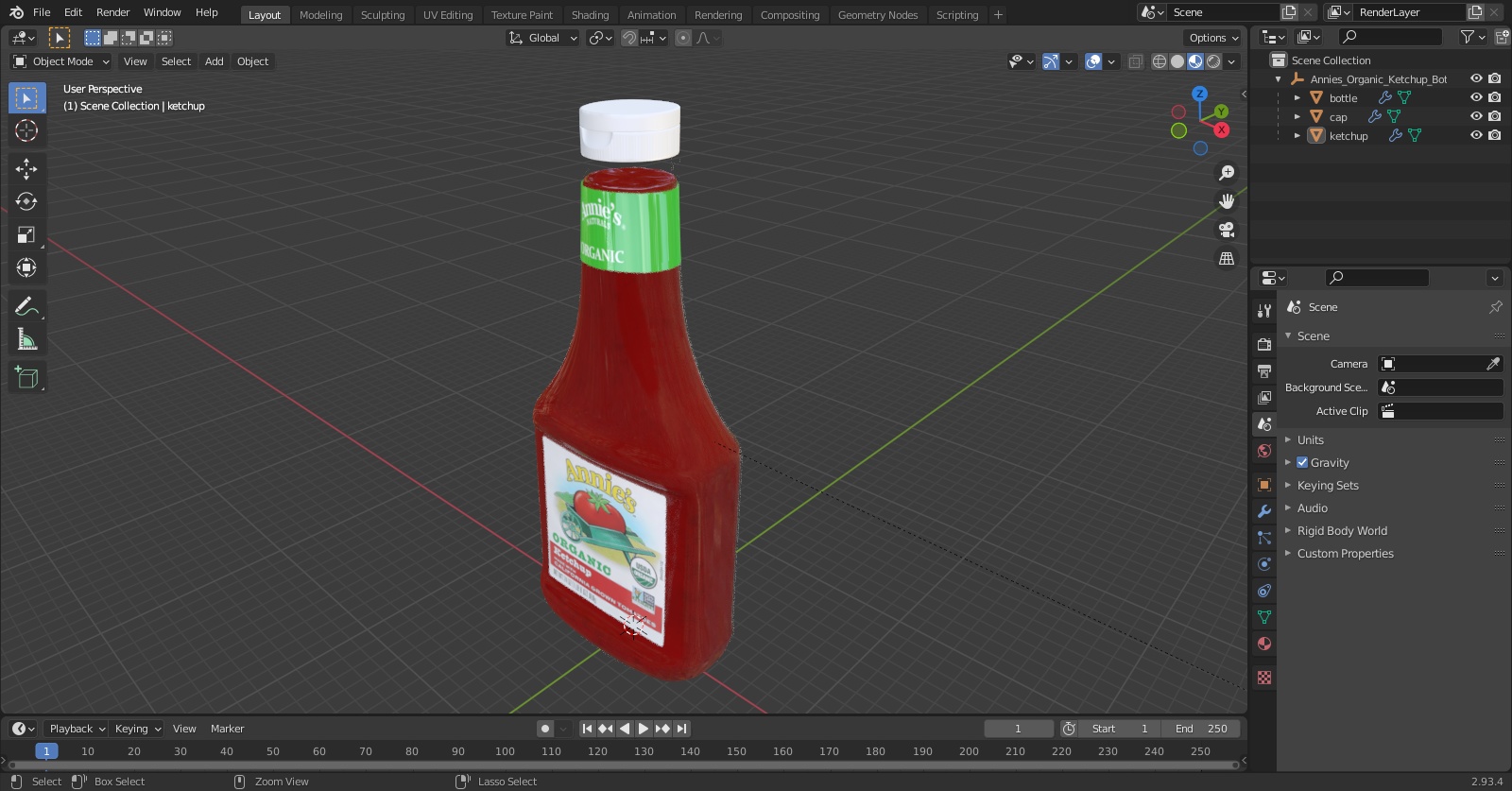 Annies Organic Ketchup Bottle 3D model